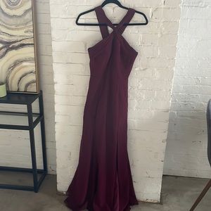 Azazie Cabernet Rue Dress